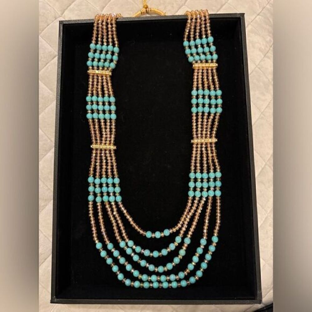 PAKISTANI INDIAN BRIDAL FORMAL LONG LAYERED NECKLACE MALA - Picture 7 of 9